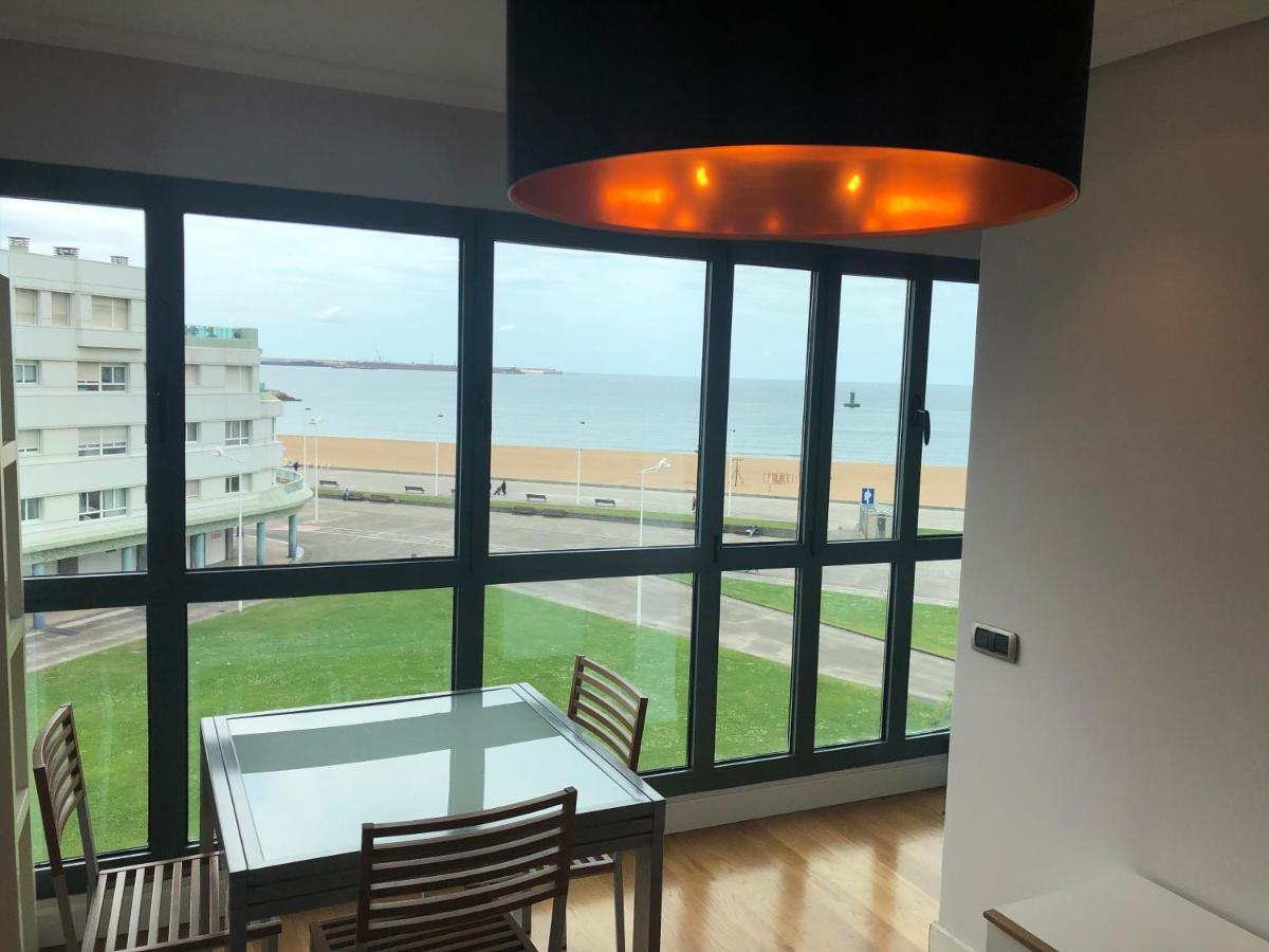 Primera Línea Playa+Parking Gratis Gijón Exterior foto